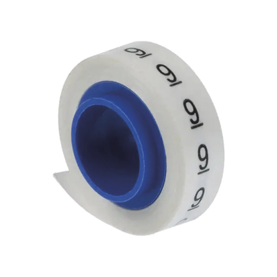 Rollo de Etiquetas Marcadoras, Pre-Impresos con el Número 9, de 2.4 metros, Color Blanco  PMDR-9