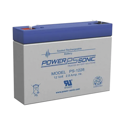 Batería 12V, 2.8AH, Para Respaldo, Tecnologías AGM/VRLA, 5 Años Vida Útil, Terminales F1, Reconocida UL PS-1228-F1