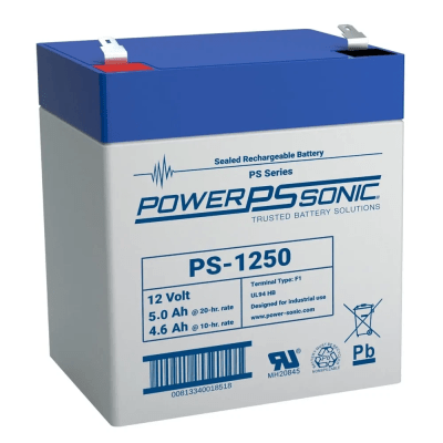 Batería de Respaldo UL de 12V 5AH / Ideal para Sistemas de Detección de Incendio / Control de Acceso / Intrusión / Videovigilancia / Terminales Tipo F2 PS-1250-F2