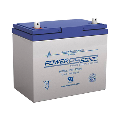 Batería 12V, 55AH, Para Respaldo, Tecnologías AGM/VRLA, 5 Años Vida Útil, Terminales U, Reconocida UL PS-12550U