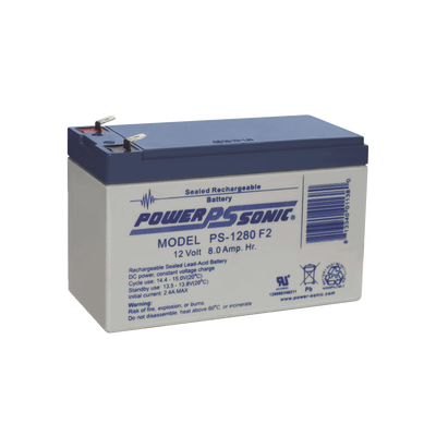 Batería 12V, 8AH, Para Respaldo, Tecnologías AGM/VRLA, 5 Años Vida Útil, Terminales F2, Reconocida UL PS-1280-F2