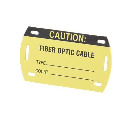 Kit de 5 Etiquetas Autolaminadas para Fibra Óptica, Para Uso Interior/Exterior, Dimensiones de 90.42 x 52.32 mm, Color Negro con Amarillo  PST-FO