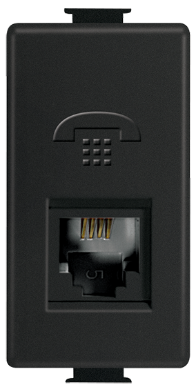 TOMA TEL 4 HILOS 1 MÓD. BLACK - QZ5958-11NB