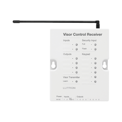 (RadoiRA2) Receptor de control para puertas de garage, regulador de iluminación. 120V, 4 salidas de relay y 2 entradas. Complementar con RRMAIN de RadioRa2 Lutron.: RRDVCRXWH