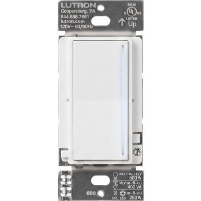 (RadioRa3) Atenuador  táctil SUNNATA Dimmer PRO color blanco para linea Radio Ra3, Requiere cable neutro 250W LED / CFL: RRSTPRONWH