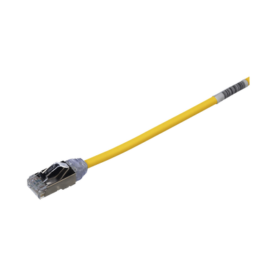 Patch Cord Cat6A, Diametro Reducido 28 AWG, Blindado S/FTP, CM/LS0H, 20 cm, Color Amarillo  STP28X0.2MYL