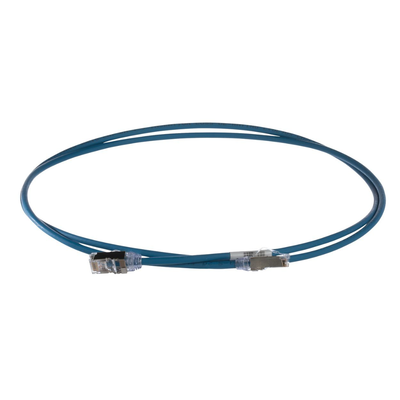 Patch Cord Cat6A, Diametro Reducido 28 AWG, Blindado S/FTP, CM/LS0H, 2m, Color Azul STP28X2MBU | Humberto Chacon Patch Cord Cat6A, Diametro Reducido 28 AWG, Blindado S/FTP, CM/LS0H, 2m, Color Azul STP28X2MBU