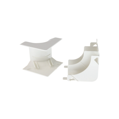 Esquinero interior, para uso con canaleta T45, Material PVC Rígido, Color Blanco Mate T45ICIW