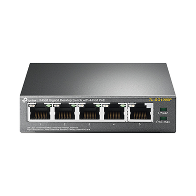 Switch TP-Link Gigabit Ethernet TL-SG1005P, 5 Puertos 10/100/1000 (4x PoE), 10Gbit/s, 2000 Entradas