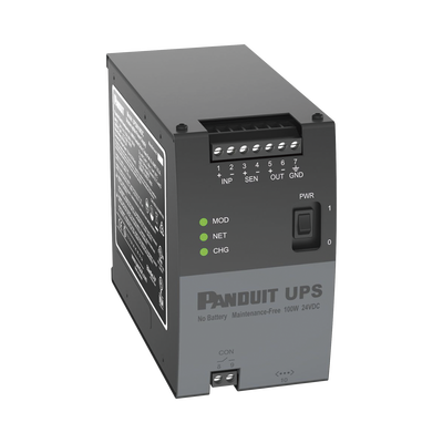 UPS Industrial de 100 Watts, 24 Vcd de Entrada, Instalación en Riel DIN Estándar de 35mm, Temperatura de operación de -40 a 60 ºC UPS00100DC