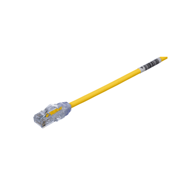 Cable de Parcheo UTP Cat6A, CM/LSZH, Diámetro Reducido (28AWG), Color Amarillo, 15ft  UTP28X15YL