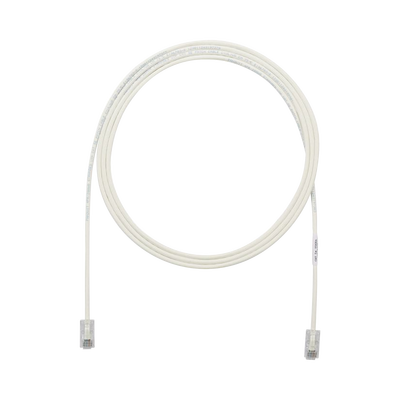 Cable de Parcheo UTP Cat6A, CM/LSZH, Diámetro Reducido (28AWG), Color Blanco Mate, 20ft UTP28X20