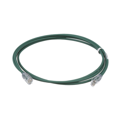 Cable de Parcheo UTP Cat6A, CM/LSZH, Diámetro Reducido (28AWG), Color Verde, 3 ft  UTP28X3GR