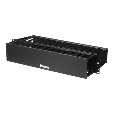 Organizador de Cables Horizontal PatchLink, Doble (Frontal y Posterior), Para Rack de 19in, 2UR  WMP1E